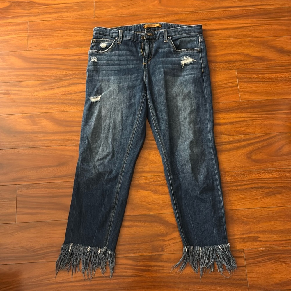 Joes Size 28 cropped fringe Jeans